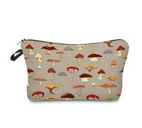 Makeup Bag Red Mushrooms Printed Make Up Bag,Microfiber Cosmetic Bags,Toiletry Bags for Women,Personalized Small Make Up Bag,Travel Makeup Bag,Toiletry Bags,Coin Purse with Zipper 2 Piece