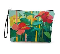 Makeup Bag Red Petals Printed Make Up Bag,Microfiber Cosmetic Bags,Toiletry Bags for Women,Personalized Small Make Up Bag,Travel Makeup Bag,Toiletry Bags,Coin Purse with Zipper