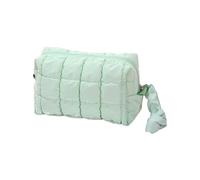 Makeup Bag - Small Zipper Necessaire Travel Cosmetic Case | Quilted Mother Wife Girlfriend Lotion Eyebrow Eyeshadow Concealer, green, Please refer to the description, Please refer to description