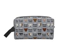 Makeup Bag,Staffordshire Terrier Staffy Bully Psa Dog Breed Grey Travel Cosmetic Bag Toiletry Bag Portable Makeup Pouch Organizer