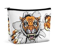 Makeup Bag Tiger Claws Waterproof Cosmetic Bag for Purse Cartoon Scratch Paper PU Leather Makeup Pouch with Zipper,Travel Toiletry Bag for Women