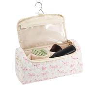 Makeup Bag - Toiletry Bag for Women | Portable Cute Bag | Cotton Hair Tool Carrier | Large Capacity Quilted | For Brush Smoothers, Cosmetics, Jewellery, multicoloured, B, See description