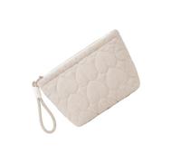 Makeup Bag Toiletry Bag Heart Quilted Makeup Pouch, A | Portable Zip Case with Wrist Loop, Padded Organizer for Skincare Minis, Trips, Workdays