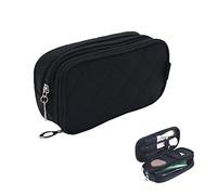 Makeup Bag Travel Compartment Brushes Makeup Bag Ladies Small Bag Brushes Organizer Makeup Double Layer Waterproof Ladies Bags Beauty Travel Kit Cosmetic Bag Black, Black/White