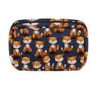 Makeup Bag Travel Cosmetic Bag for Women, Large Capacity Makeup Organizer Case Wide-Open Pouch Purse, Toiletries Accessories Brushes, Foxes