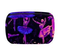 Makeup Bag Travel Cosmetic Bag for Women, Large Capacity Makeup Organizer Case Wide-Open Pouch Purse, Toiletries Accessories Brushes, Ballet Dancing Skeletons