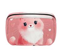 Makeup Bag Travel Cosmetic Bag for Women, Large Capacity Makeup Organizer Case Wide-Open Pouch Purse, Toiletries Accessories Brushes, Cat Love Hearts