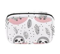 Makeup Bag Travel Cosmetic Bag for Women, Large Capacity Makeup Organizer Case Wide-Open Pouch Purse, Toiletries Accessories Brushes, Cartoon Sloths