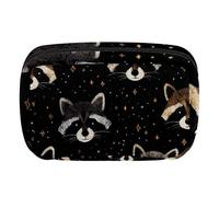 Makeup Bag Travel Cosmetic Bag for Women, Large Capacity Makeup Organizer Case Wide-Open Pouch Purse, Toiletries Accessories Brushes, Star Raccoons