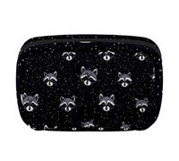 Makeup Bag Travel Cosmetic Bag for Women, Large Capacity Makeup Organizer Case Wide-Open Pouch Purse, Toiletries Accessories Brushes, Raccoons
