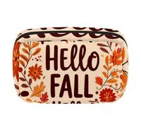 Makeup Bag Travel Cosmetic Bag for Women, Large Capacity Makeup Organizer Case Wide-Open Pouch Purse, Toiletries Accessories Brushes, Hello Fall