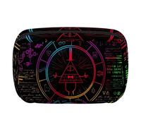 Makeup Bag Travel Cosmetic Bag for Women, Large Capacity Makeup Organizer Case Wide-Open Pouch Purse, Toiletries Accessories Brushes, Bill Cipher Wheel