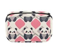 Makeup Bag Travel Cosmetic Bag for Women, Large Capacity Makeup Organizer Case Wide-Open Pouch Purse, Toiletries Accessories Brushes, Pandas