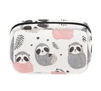 Makeup Bag Travel Cosmetic Bag for Women, Large Capacity Makeup Organizer Case Wide-Open Pouch Purse, Toiletries Accessories Brushes, Doodle Sloths