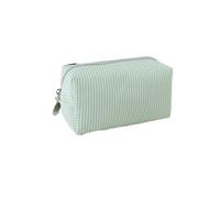 Makeup Bag, Travel Cosmetic Bag, Polyester Stripes Contrast Color, Suitable for Home Travel(Light Green)