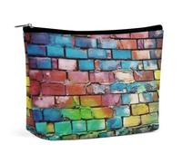 Makeup Bag Travel Cosmetic Bag Portable Colorful Fish Toiletry Bag Large Capacity Zipper Pouch Makeup Organizer Case Waterproof Toiletry Pouch for Women Men, Colorful Brick, One Size