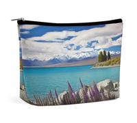 Makeup Bag Travel Cosmetic Bag Portable Lake Tekapo South Island Toiletry Bag Large Capacity Zipper Pouch Makeup Organizer Case Waterproof Toiletry Pouch for Women Men