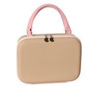 Makeup Bag - Travel Cosmetic Organizer, Toiletry Bag for Women | Portable Beauty Storage Case with Zipper Closure, Compact Brush Holder for Holidays, Khaki, riferimento alla descrizione, Please