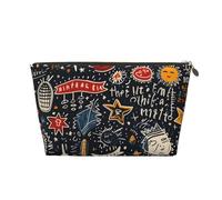 Makeup Bag Travel Toiletry Bag, Abstract Painting and Words Large Capacity Cosmetic Bag for Women Girlfriend Toiletries Accessories