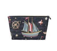 Makeup Bag Travel Toiletry Bag, Array Nautical Elements Large Capacity Cosmetic Bag for Women Girlfriend Toiletries Accessories