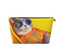 Makeup Bag Travel Toiletry Bag, Cool Cat Chilling in The Hammock Large Capacity Cosmetic Bag for Women Girlfriend Toiletries Accessories