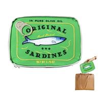 Makeup Bag, Travel Toiletry Bag - Cosmetic Organizer Bag | Small Makeup Case with Sardine Organizer in Box | Funny Aesthetic Case with, green, riferimento alla descrizione, Please refer to
