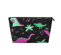 Makeup Bag Travel Toiletry Bag, Dinosaurs Palm Tree Cartoon Print Large Capacity Cosmetic Bag for Women Girlfriend Toiletries Accessories