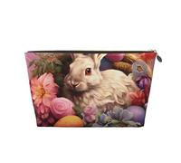 Makeup Bag Travel Toiletry Bag, Easter Blue Egg Flower Rabbit Large Capacity Cosmetic Bag for Women Girlfriend Toiletries Accessories