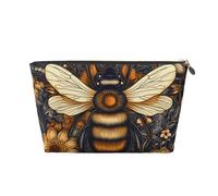Makeup Bag Travel Toiletry Bag, Modern Art Wild Animals Bee with Flowers Large Capacity Cosmetic Bag for Women Girlfriend Toiletries Accessories