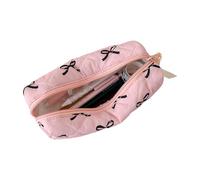 Makeup Bag Travel Toiletry Bag, Puffys Padded Make Up Bags for Girls, Vintage Quilted Makeup B-ag for Women, Flowers Toiletry, Girlish Style M-akeup Cosmetic Cloth Pouch, Emer-gency B-ag for School