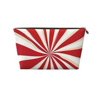 Makeup Bag Travel Toiletry Bag, Red White Vortex Spiral Rotary Pattern Large Capacity Cosmetic Bag for Women Girlfriend Toiletries Accessories