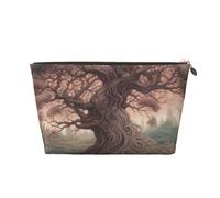 Makeup Bag Travel Toiletry Bag, The Tree of Life Pink Background Style Large Capacity Cosmetic Bag for Women Girlfriend Toiletries Accessories