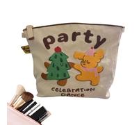 Makeup Bag,Travel Toiletry Bag - Toiletry Nylon Zippered Pouch with Dancing Animal Tree for Women, for Makeup Brushes, embroidered cosmetic bag, Refer to , Unisex