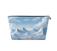 Makeup Bag Travel Toiletry Bag, White Snow Mountain Cloud Scenery Large Capacity Cosmetic Bag for Women Girlfriend Toiletries Accessories