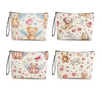 Makeup Bag Valentine's Day Bear Printed Make Up Bag,Microfiber Cosmetic Bags,Toiletry Bags for Women,Personalized Small Make Up Bag,Travel Makeup Bag,Toiletry Bags,Coin Purse with Zipper