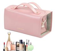 Makeup Bag with Compartments, 4 in 1 Roll up Makeup Storage Organizer, Portable Makeup Bag Beauty Tools Case, Roll up Bag with 4 Removable Zipper Pouches for Traveling Women and Men