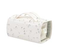 Makeup Bag with Compartments, Travel Cosmetic Bag, 4-in-1 Roll Up Toiletry Bag, Large Cosmetic Bag, Waterproof Cosmetic Bag, Toiletry Bag for Travel, Women, Men, cream-coloured, see description, See