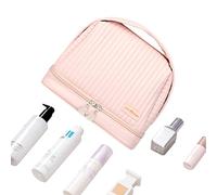 Makeup Bag with Handle, Make Up Organizer Case with Handle for Women, Waterproof PU Leather Cosmetics Pouch Bags for Eye Shadow, Eyebrow Pencil