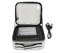 Makeup Bag with Large Lighted Mirror Professional Cosmetic Organizer for Travel (Shiny; 3x2.6mm)