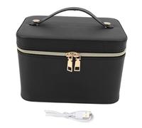 Makeup Bag with LED Mirror Large Capacity Cosmetic Organizer Vanity Case USB Rechargeable Travel Makeup Case Lighted Mirror Black M