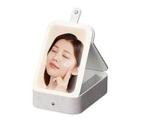 Makeup Bag with Mirror and Light Bright LED Separate Storage Area
