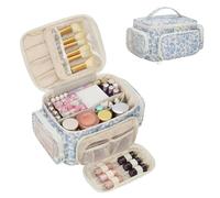 Makeup Bag with Multi-Pockets,Travel Cosmetic Bag with 2 Transparent Side Pockets for Easy Small Item Finding, Enlarged Internal Compartments, Large Capacity Waterproof Bottom Makeup Organizer -Floral