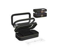 Makeup Bag with Separate Brush Bag Pouch, Ink Black