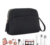 Makeup Bag with Strap - Cosmetic Bag with Wide-Open - Waterproof Toiletries Travel Pouch Purse with Strap for Daily Use, Toiletries Accessories