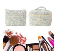 Makeup Bag with Zipper - Floral Pattern Large Capacity Cosmetic Bag | Portable Toiletry Bag for Camping Business Trip Soft Makeup Bag for Home Fitness Stud, Orchid on white background, Siehe