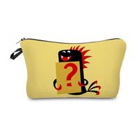 Makeup Bag Yellow Monsters Printed Make Up Bag,Microfiber Cosmetic Bags,Toiletry Bags for Women,Personalized Small Make Up Bag,Travel Makeup Bag,Toiletry Bags,Coin Purse with Zipper 2 Piece