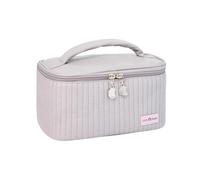 Makeup Bags for Women Travel Toiletry Cute Cases Bag Portable Solid Color Organizer Box Cosmetic PU Leather for Travel and Bathroom(Light Purple)