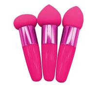 Makeup Blender Sponge Set - 3PCS High Density Foundation Puff, Handle Cosmetic Applicator, Dry and Use | Travel Beauty Tool Concealer Blush Contour Powder Cream Papers