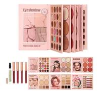 Makeup Book - 6 Layers, Long Lasting, High Pigmentation, Cosmetic Kit with Blush Eyeshadow Lip Gloss - For Daily Life Work Travel Parties Dating Prom Wedding