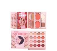 Makeup Book Palette - Matte Shimmer Highlighter Blush Contour - Highly Pigmented Eyeshadow Makeup Set | for Women Girls Birthday Valentines Day Wedding Dating Travel Holiday Party Stage